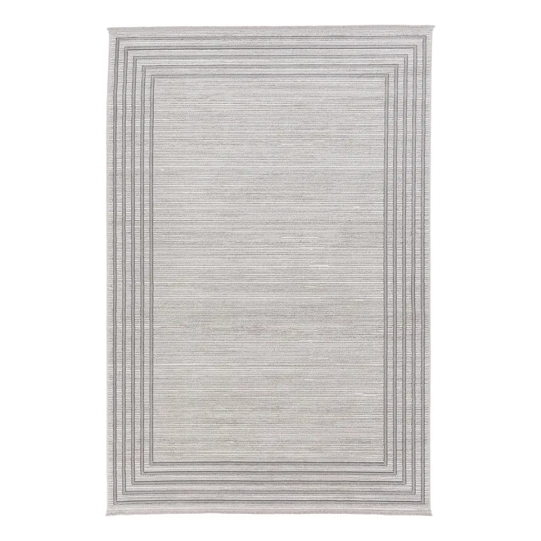 Kurzflorteppich Vercelli Silber/Silber 160 x 230cm | Silber