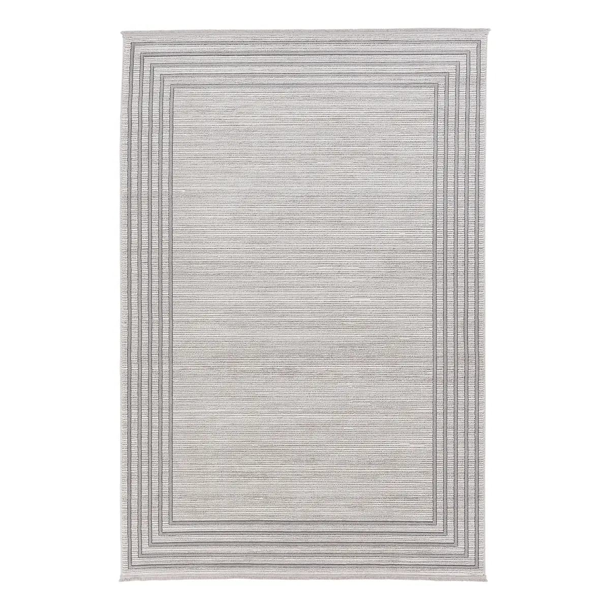Kurzflorteppich Vercelli Silber/Silber 160 x 230cm | Silber