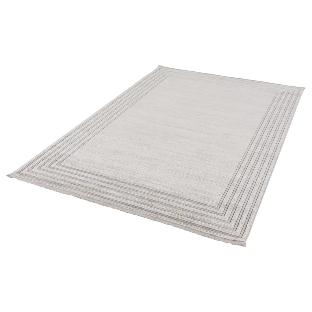 Kurzflorteppich Vercelli Silber/Silber 160 x 230cm | Silber