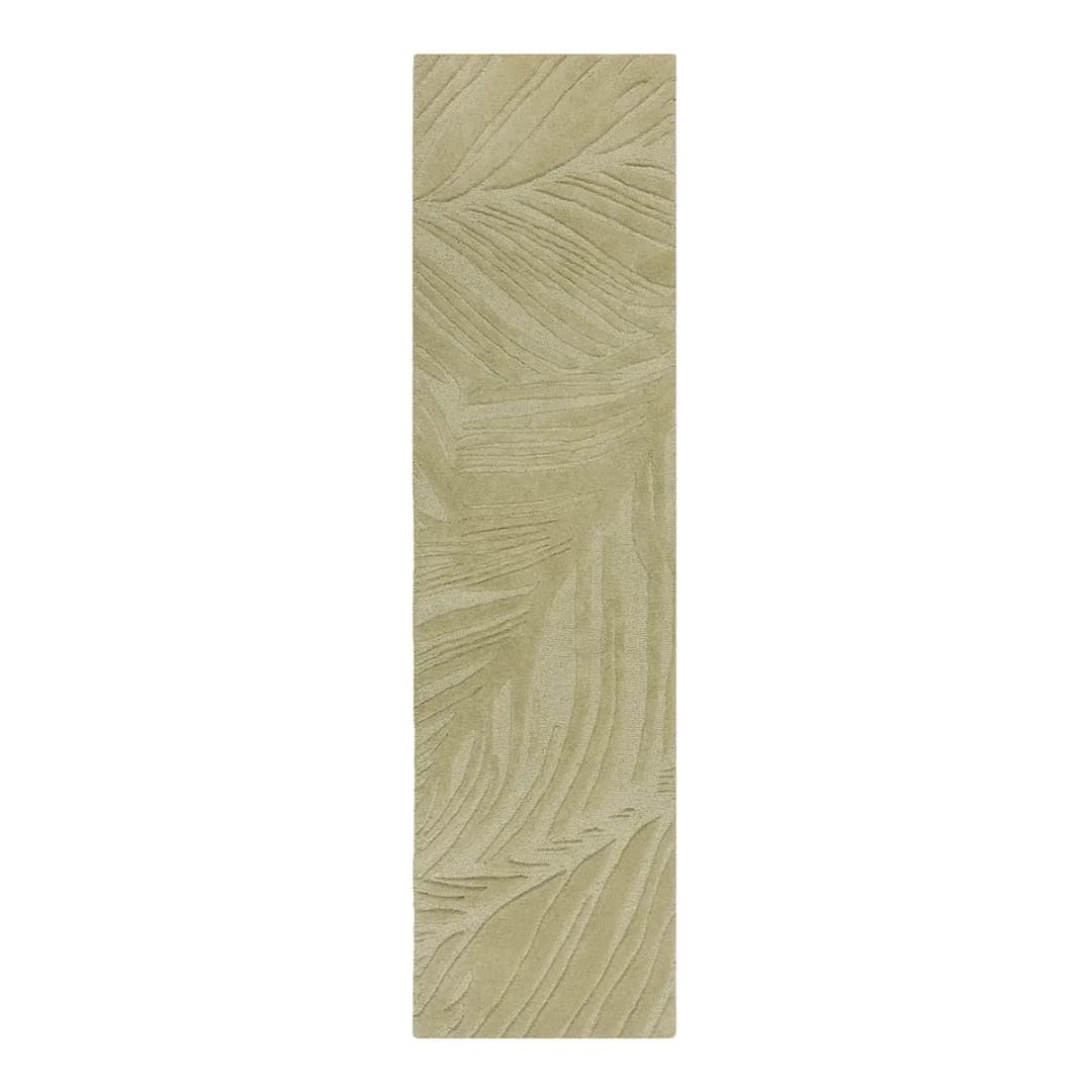 Wollteppich Lino Leaf Grün/Hellgrün 60 x 230cm Wolle | Grün