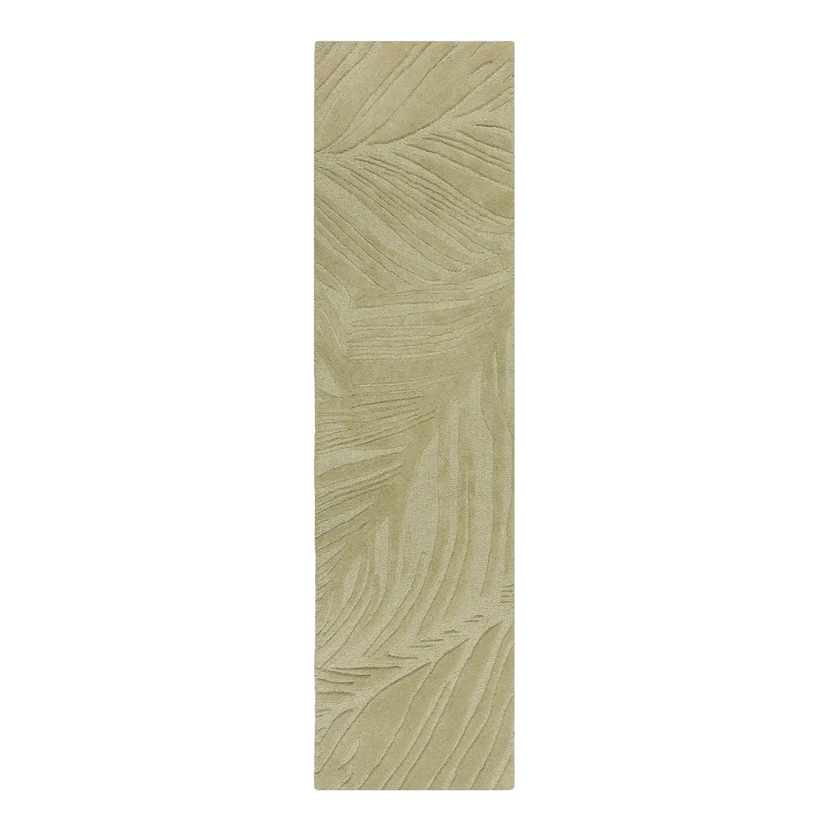Wollteppich Lino Leaf Grün/Hellgrün 60 x 230cm Wolle | Grün