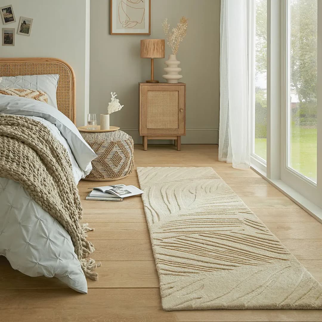 Wollteppich Lino Leaf Beige/Beige 60 x 230cm | Beige