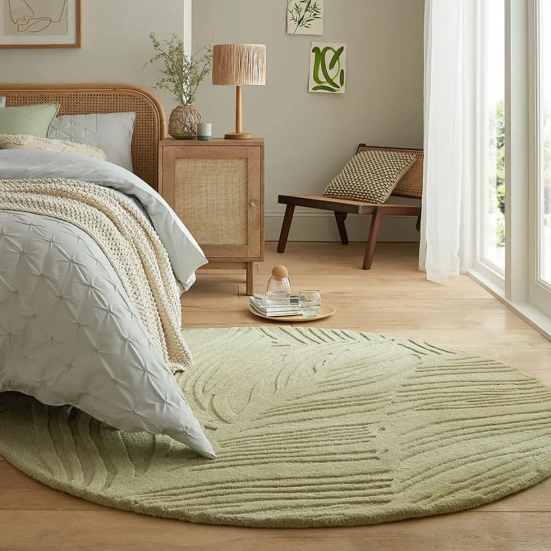Wollteppich Lino Leaf Grün/Hellgrün 160 x 160cm | Grün