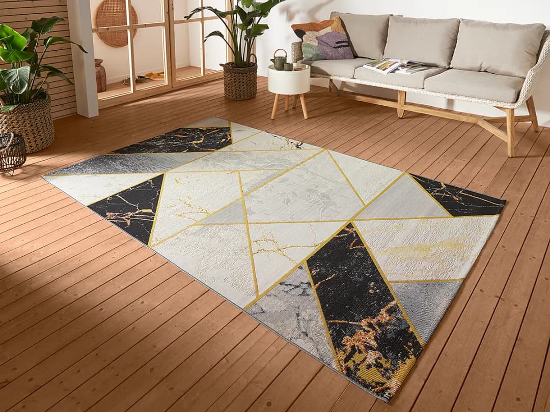 In-/Outdoor Teppich Noble | Schwarz