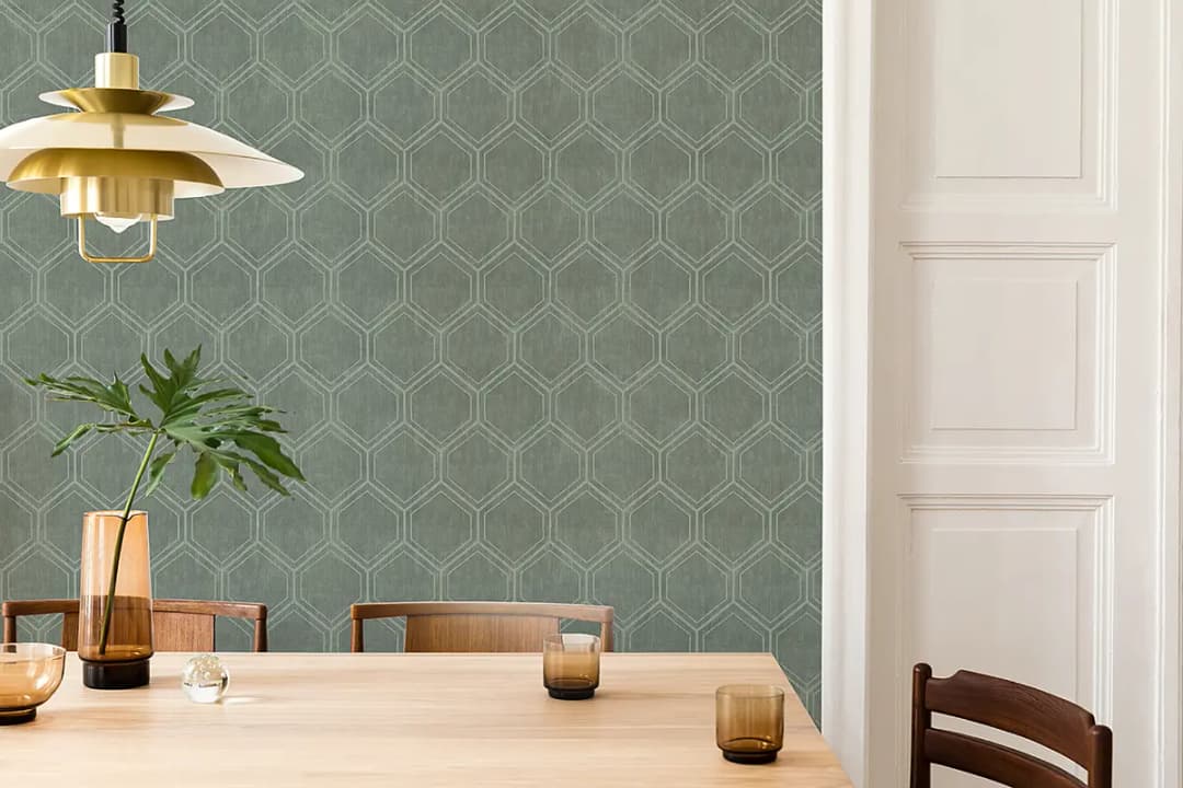Vliestapete Hexagon Typ A | Grün