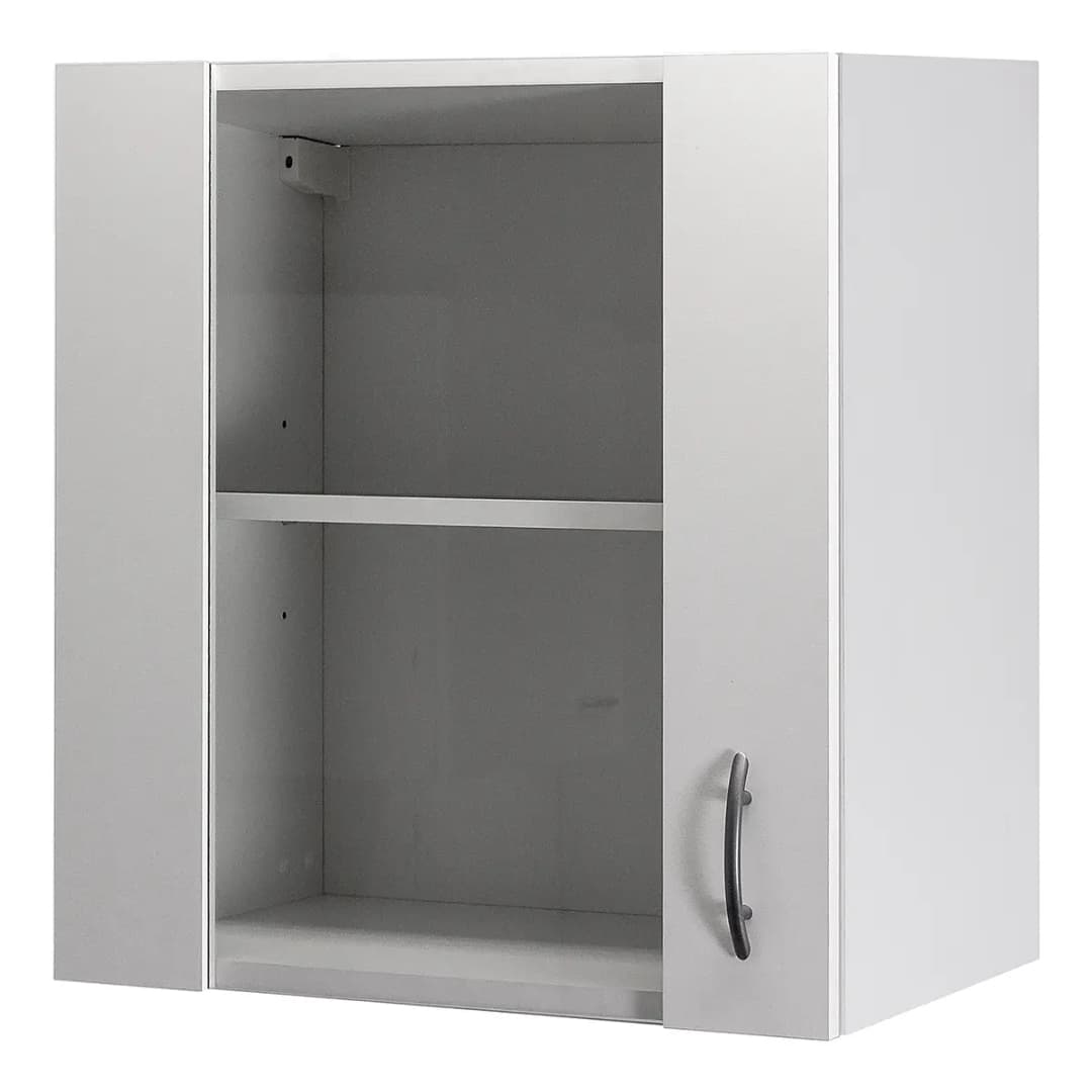 Hängeschrank Glastür vertikal 50cm Argenté/Weiß | Weiß