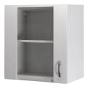 Hängeschrank Glastür vertikal 50cm Argenté/Weiß | Weiß