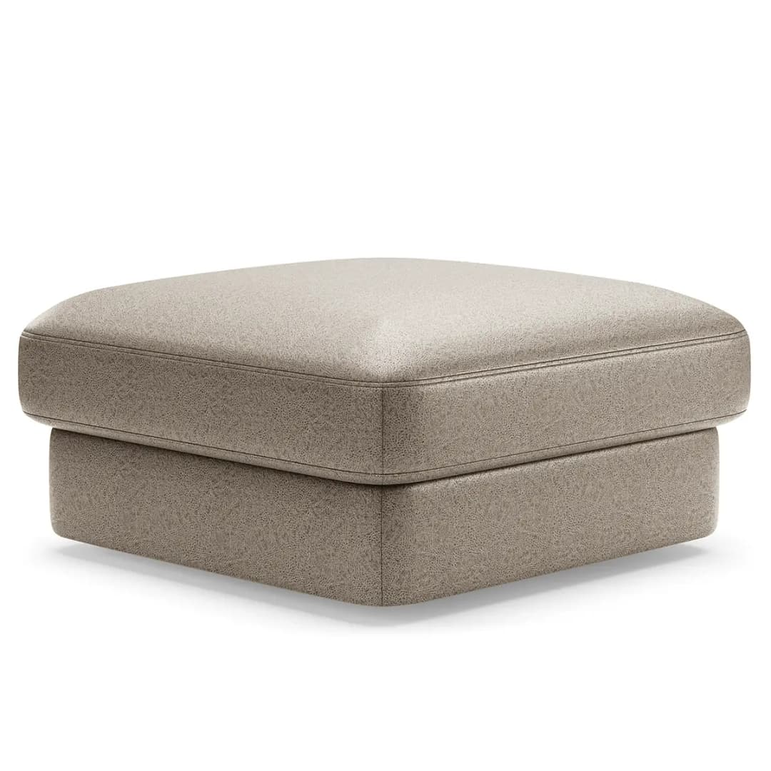Polsterhocker Small Grau Microfaser Taeko Modern | Grau