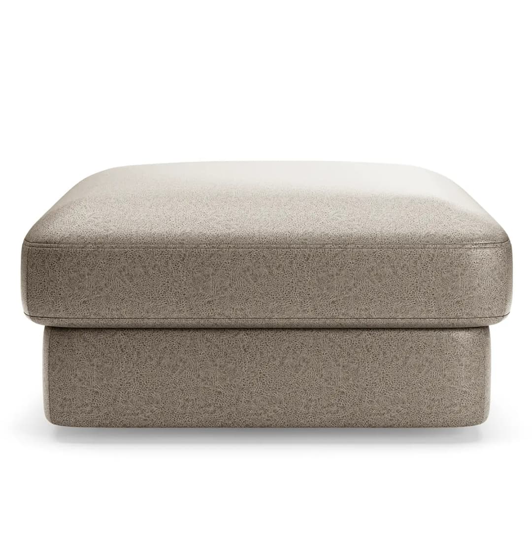 Polsterhocker Small Grau Microfaser Taeko Modern | Grau