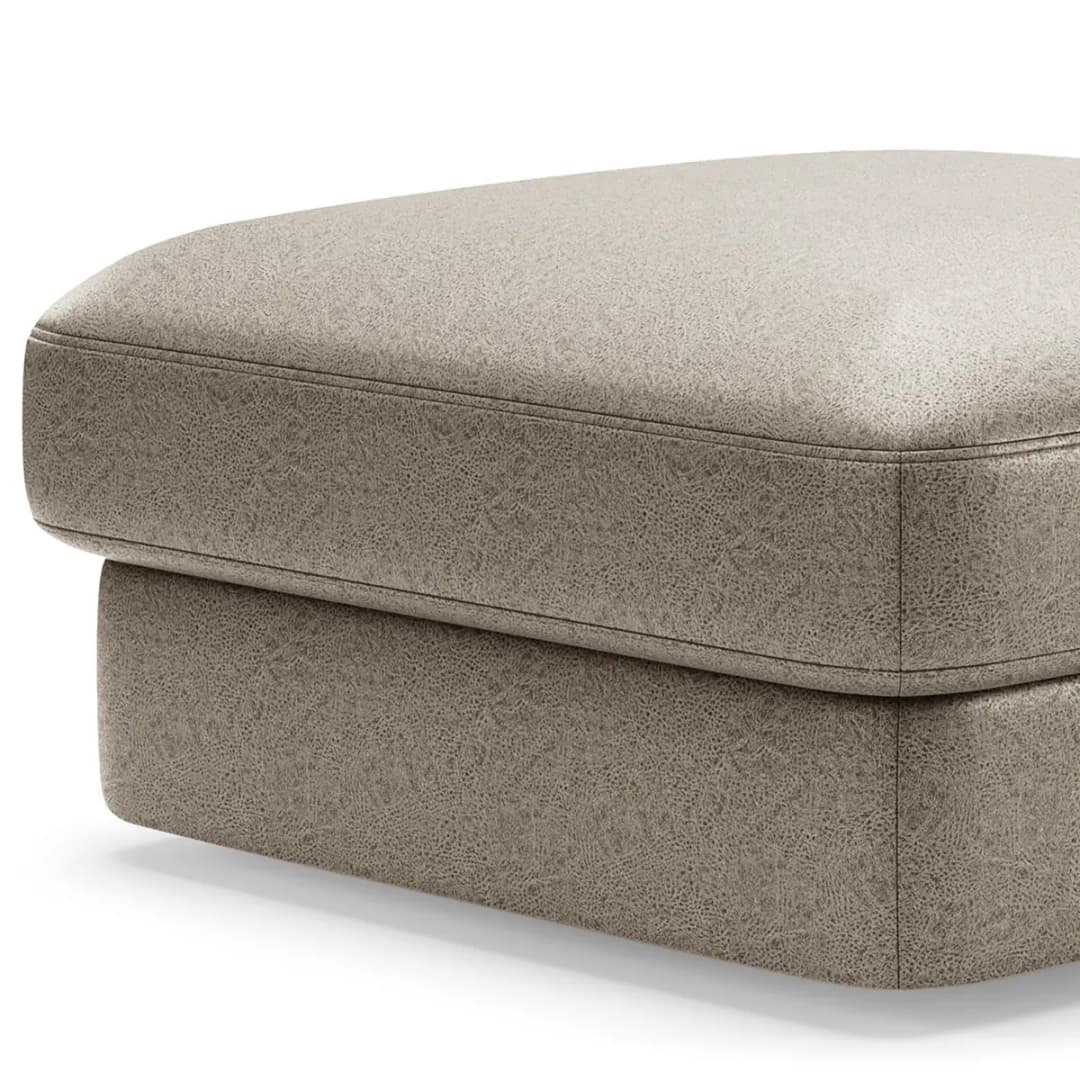 Polsterhocker Small Grau Microfaser Taeko Modern | Grau