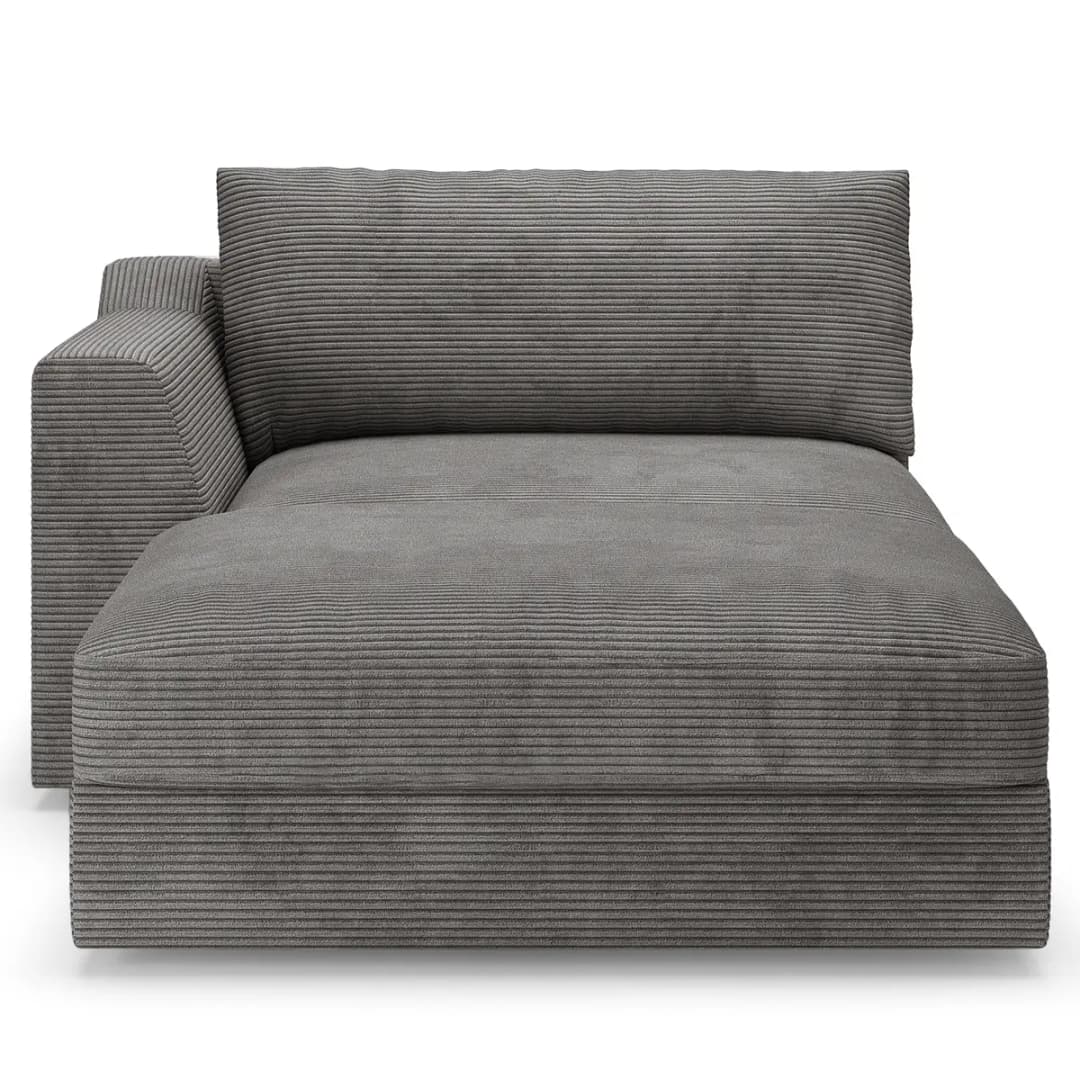 Recamiere Grau Cordstoff Lizza | Grau