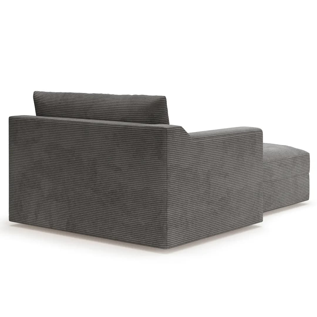 Recamiere Grau Cordstoff Lizza | Grau