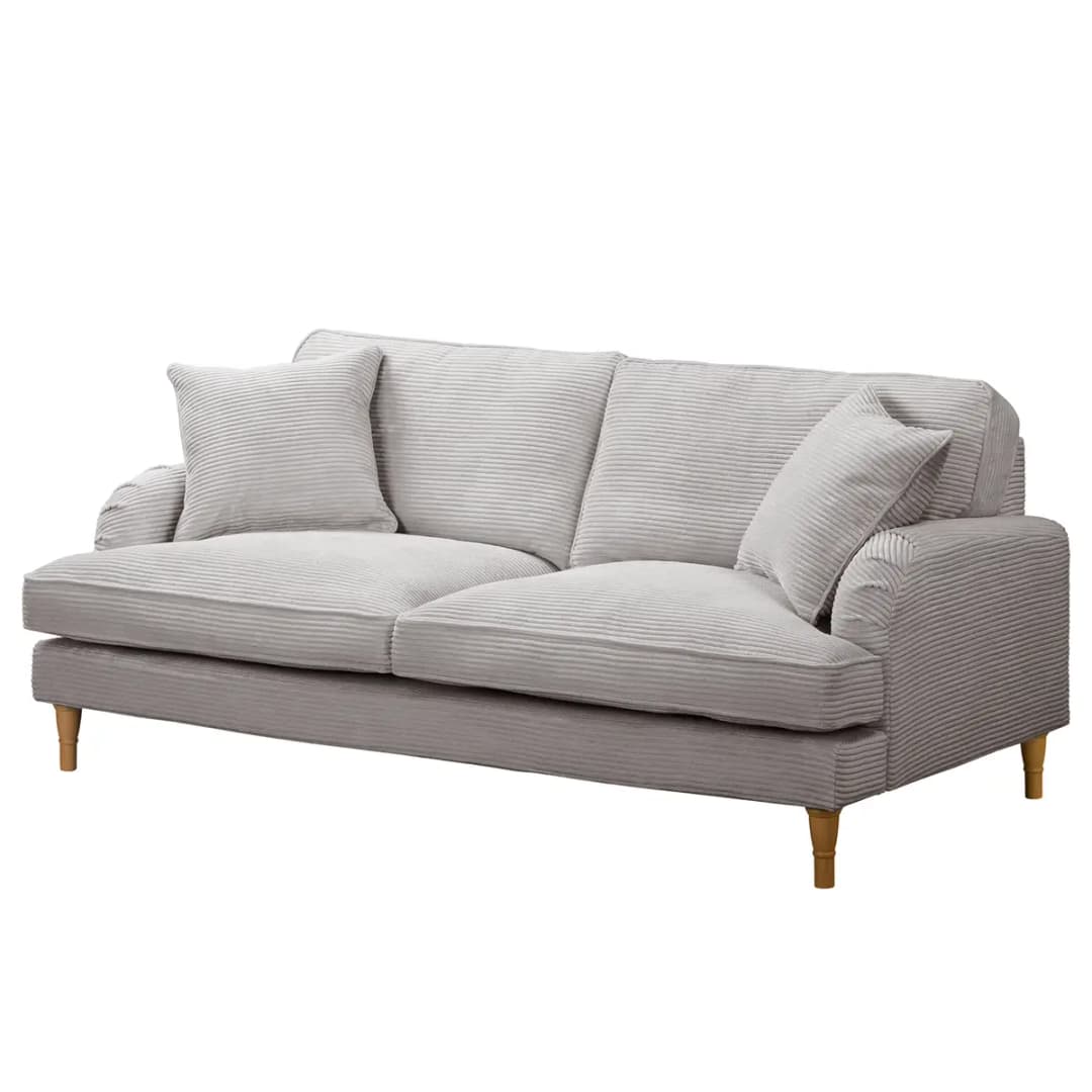 loftscape Bethania 2-Sitzer Sofa Grau Cordstoff | Grau