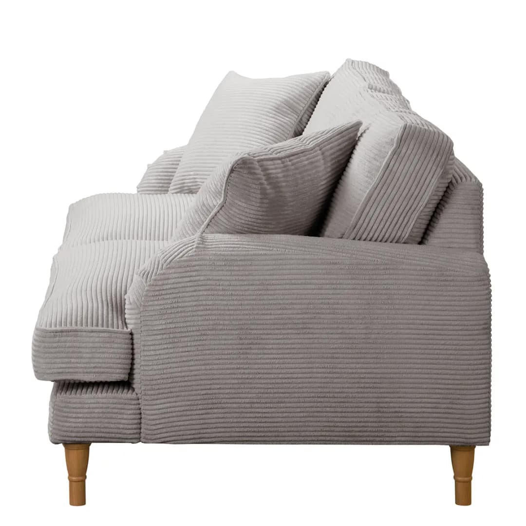loftscape Bethania 2-Sitzer Sofa Grau Cordstoff | Grau