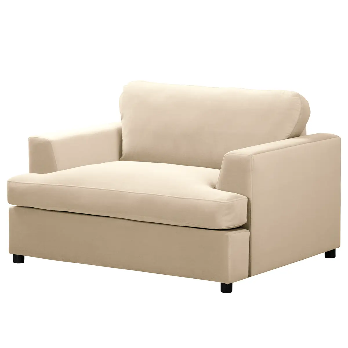 XXL-Sessel Nerpio Beige Samt Vaia | Beige