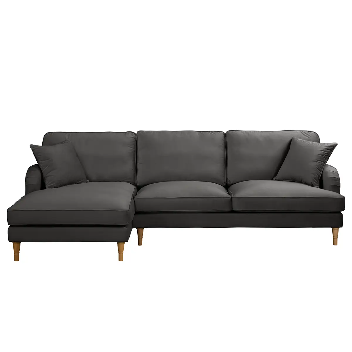 Ecksofa Grau Samt Ravi | Grau