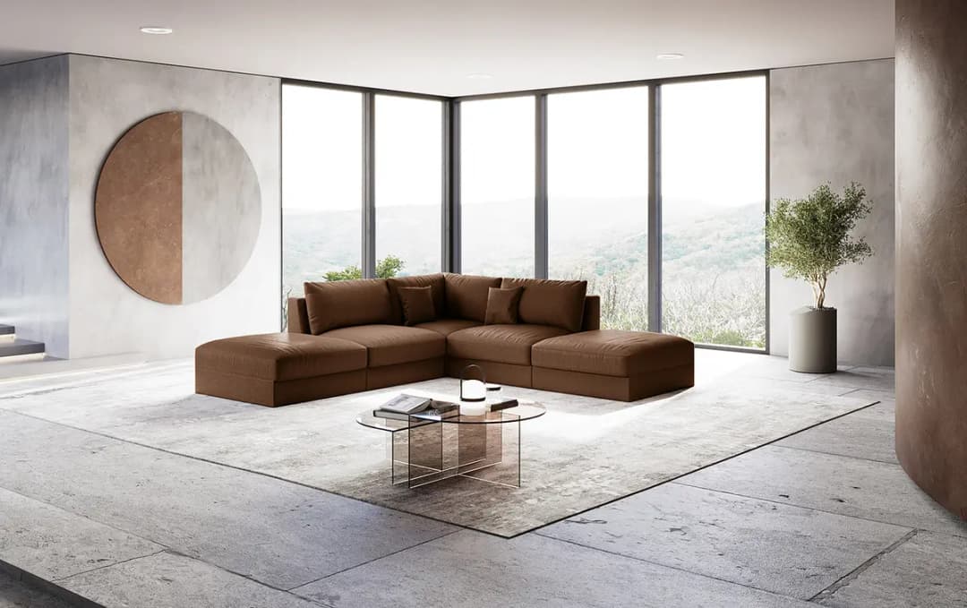 Ecksofa Braun Microfaser Taeko | Braun