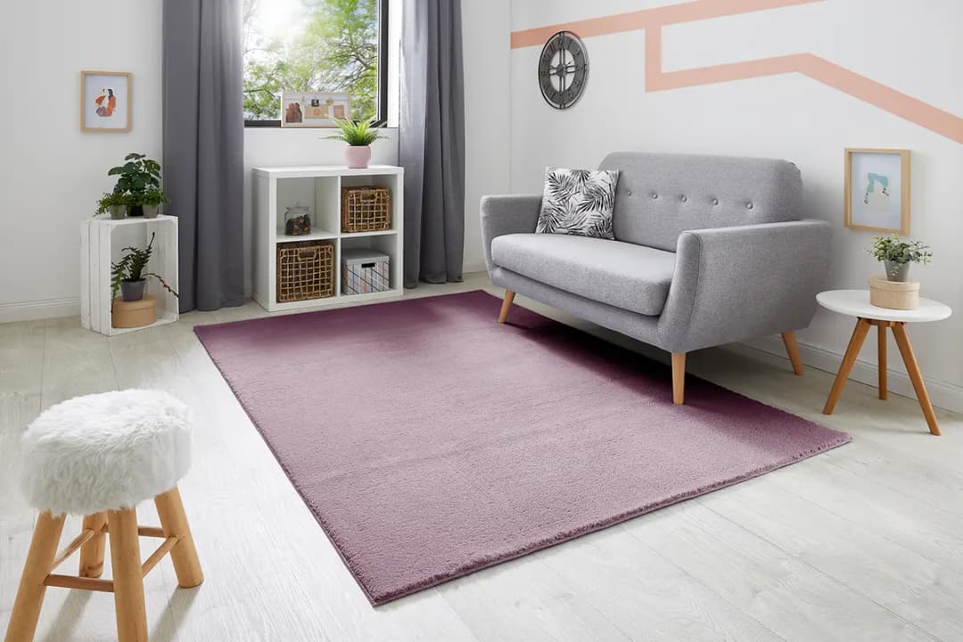 Hochflorteppich Arezzo 80 x 150cm Violett | Lila
