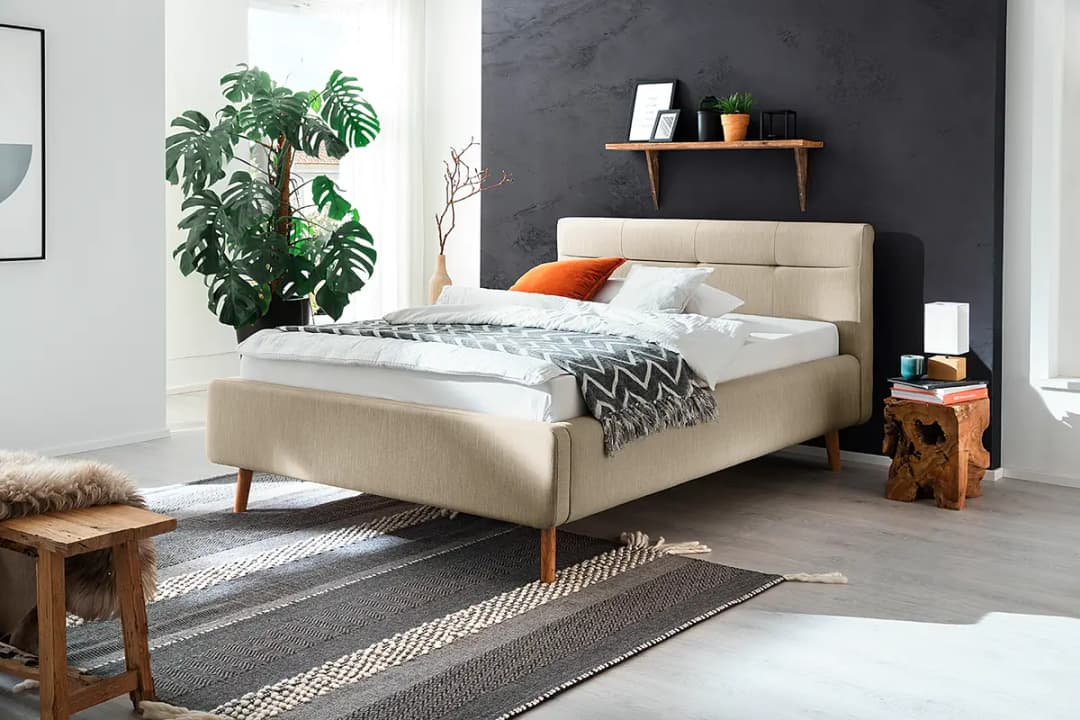 Polsterbett LOTTE 140 x 200cm | Beige