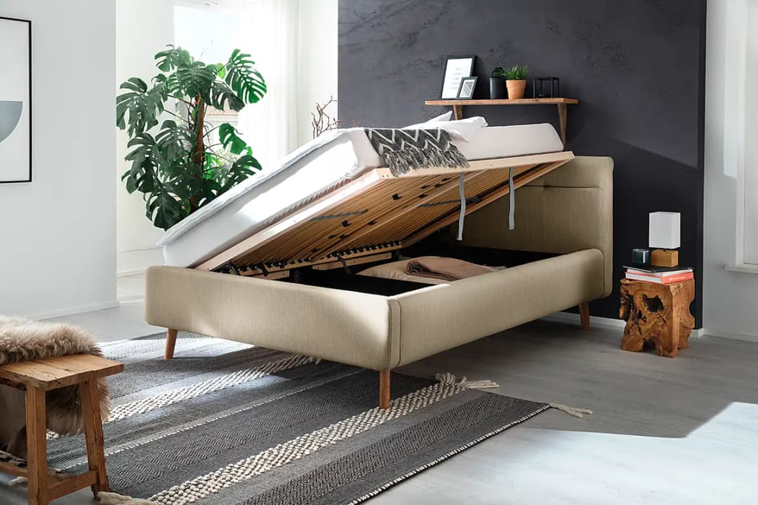 Polsterbett LOTTE 140 x 200cm | Beige