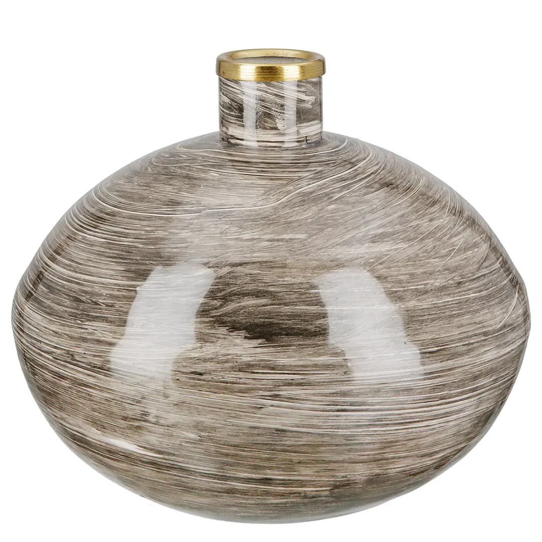Vase Stripes 20 x 20cm Braun | Braun