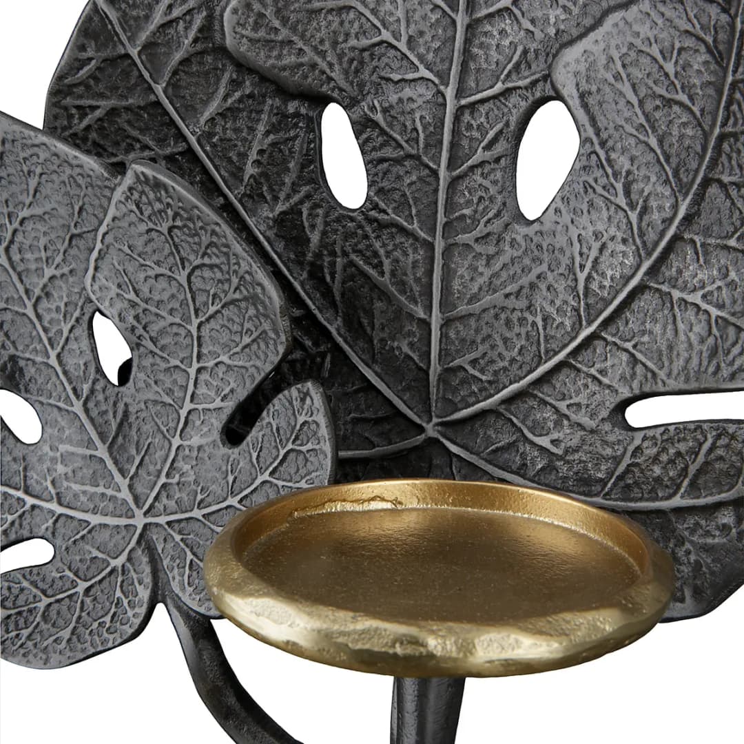 Kerzenhalter Leaf | Grau