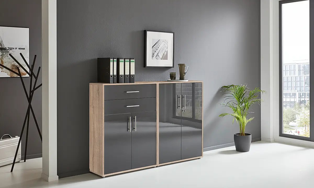 Schrankwand Set A | Braun