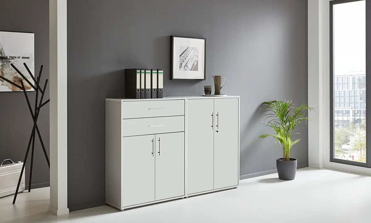 Schrankwand Set A | Grau