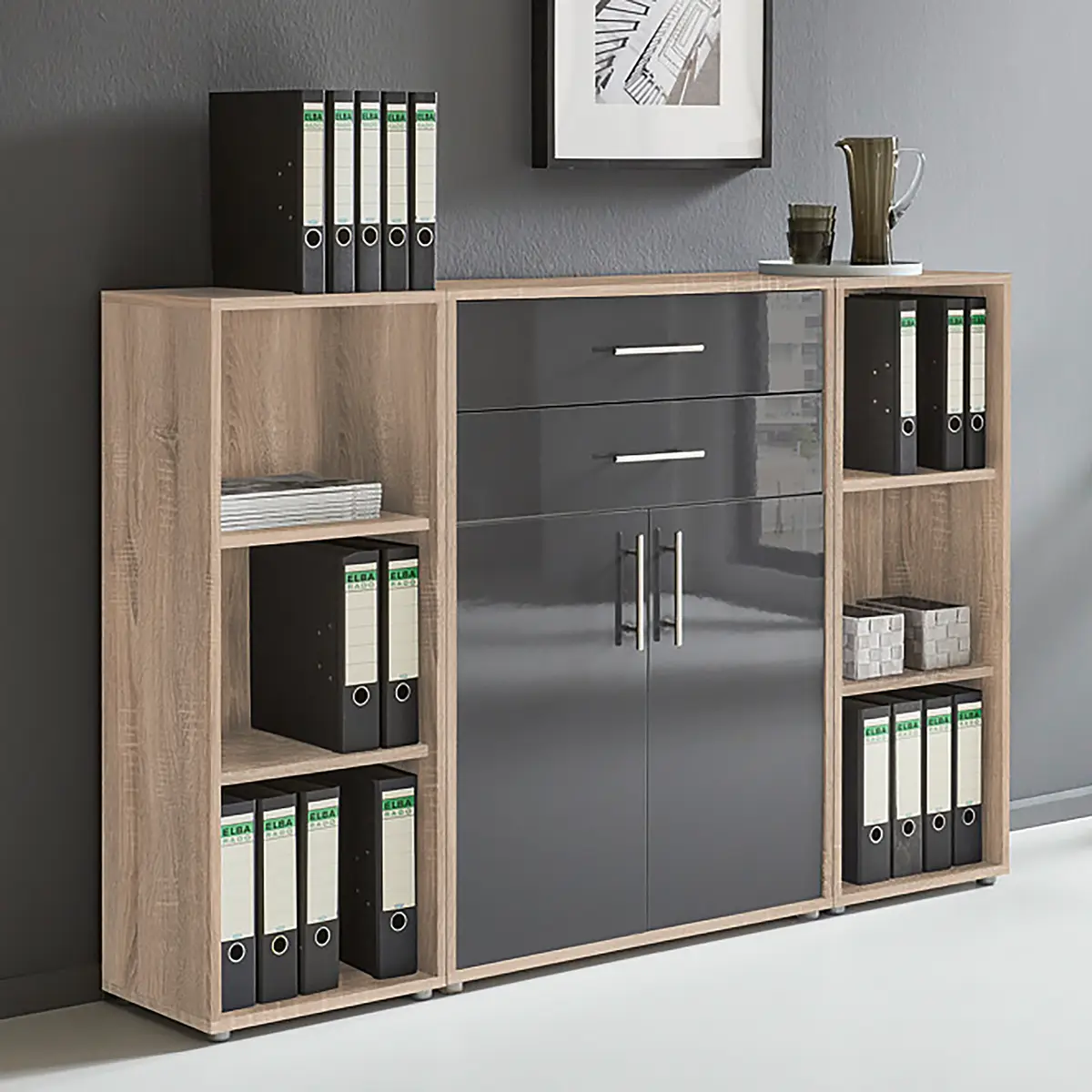 Schrankwand Set A | Braun