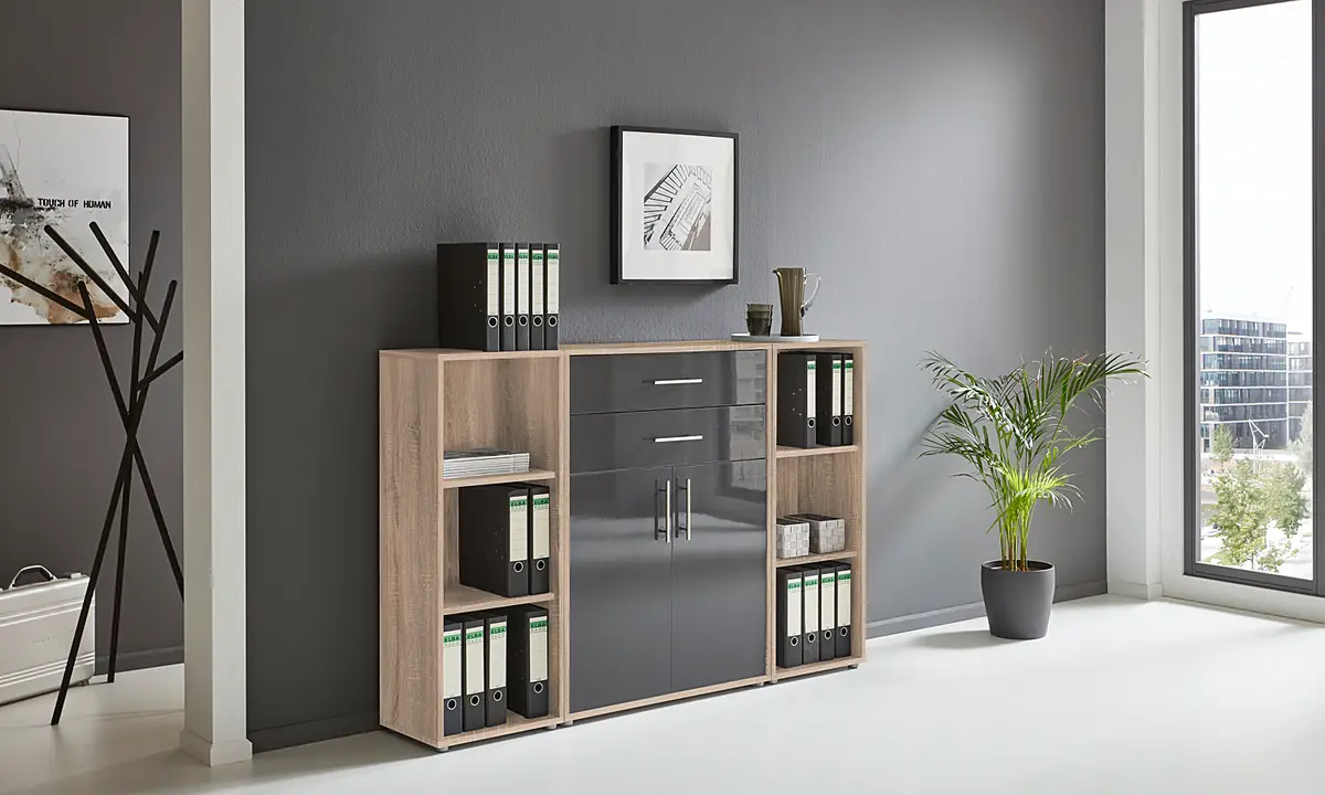 Schrankwand Set A | Braun