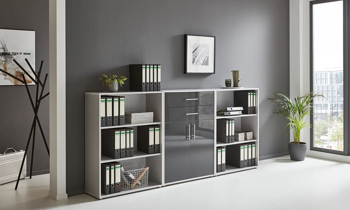 Schrankwand Set B | Grau