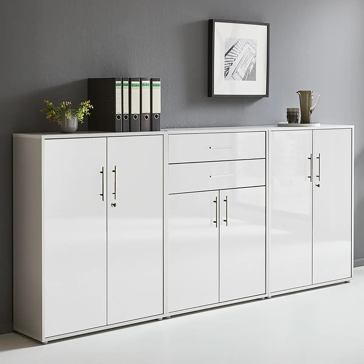 Schrankwand Set C | Mehrfarbig