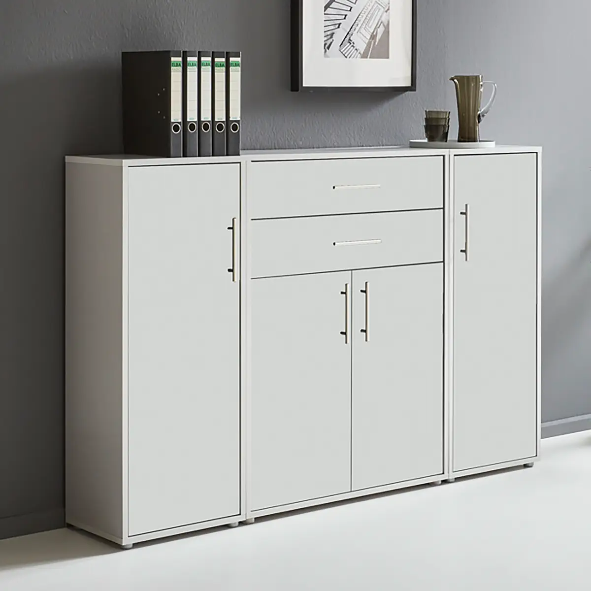 Schrankwand Set D | Grau