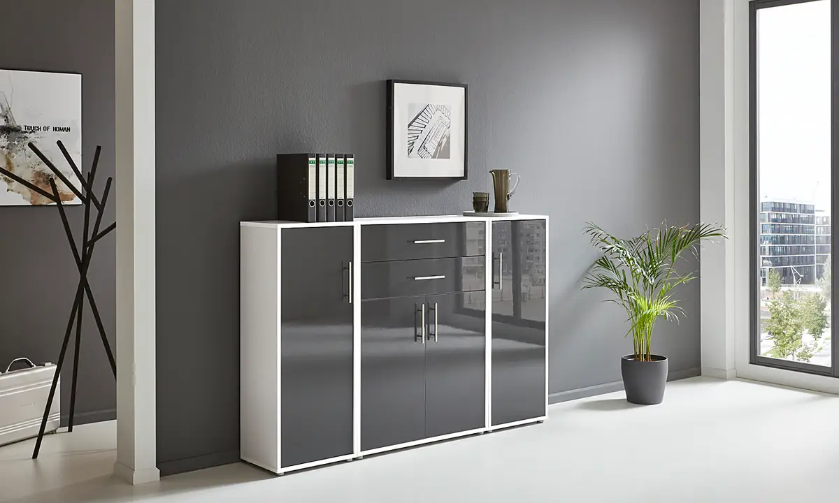 Schrankwand Set D | Mehrfarbig