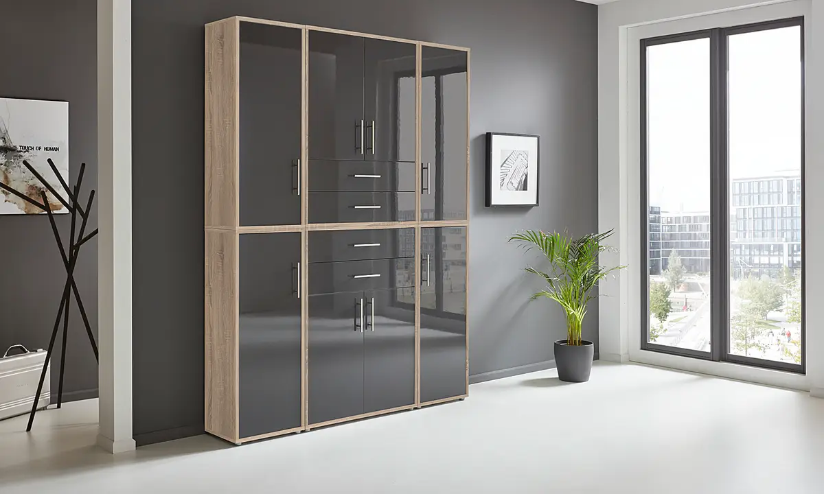 Schrankwand Set A | Braun