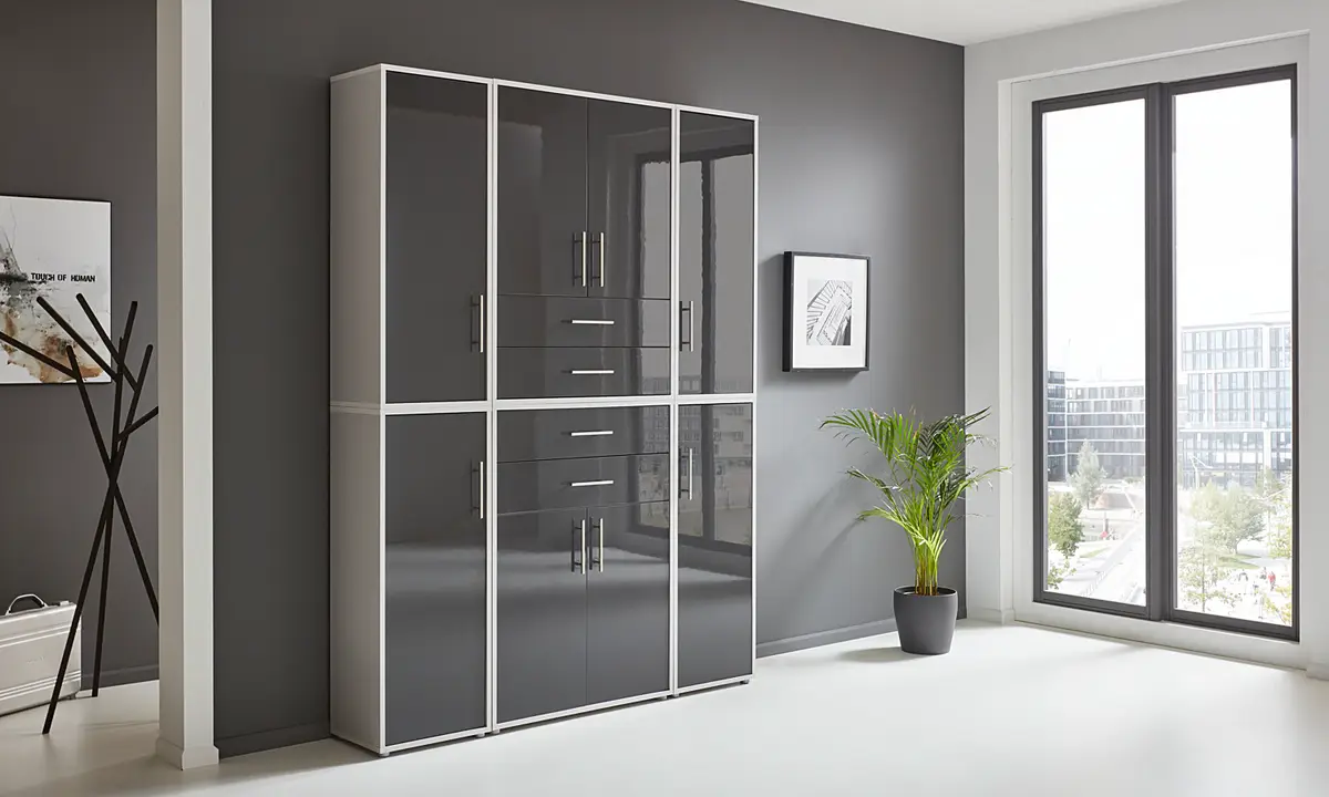Schrankwand Set A | Grau