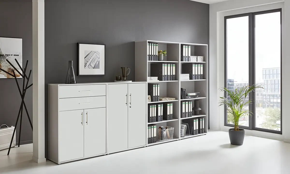 Schrankwand Set B | Grau