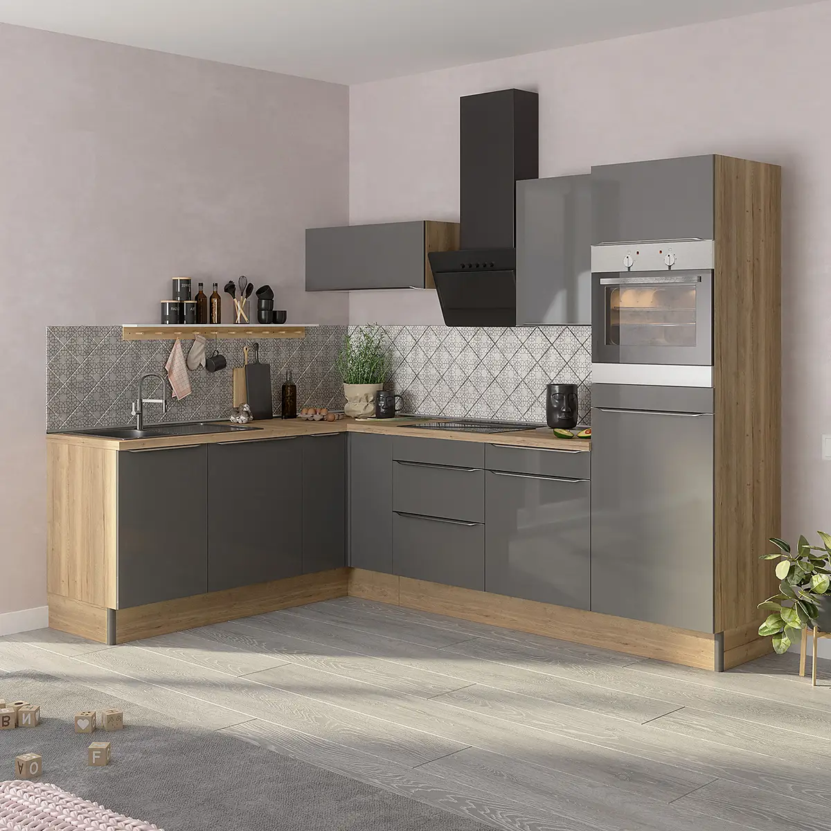 Eckküche Variante C | Braun