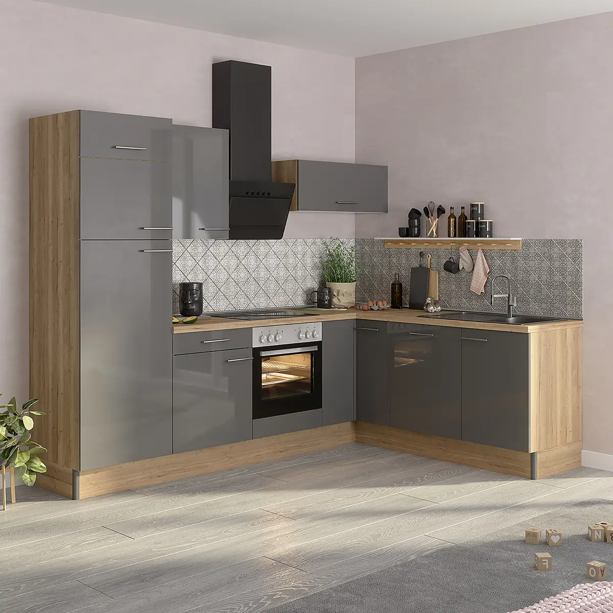Eckküche Variante B | Braun