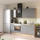 Küchenzeile Variante A 210cm Braun/Grau/Anthrazit mit | Braun