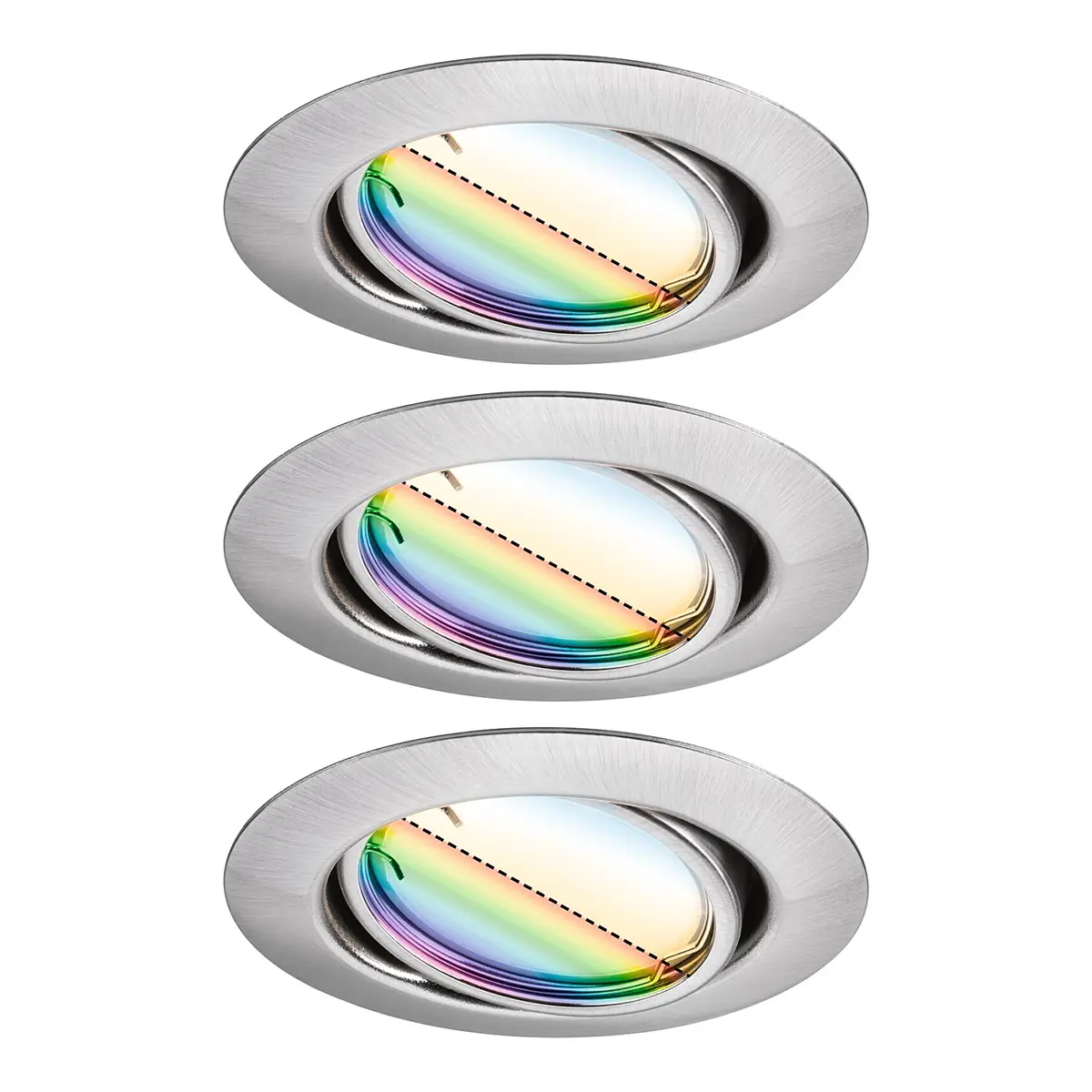 LED-Einbauleuchte Coin 3er-Set RGBW | Grau