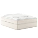 Premium Boxspringbett 140 x 200cm Strukturstoff Gesa Weiß/Weiß