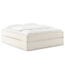 Premium Boxspringbett 200 x 200cm Strukturstoff Gesa Weiß/Weiß
