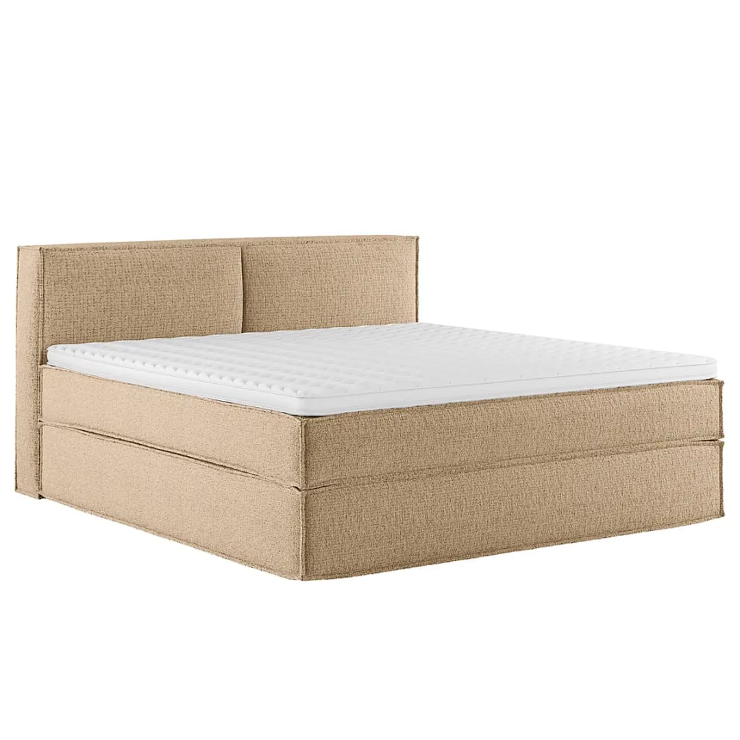 Premium Boxspringbett mit Kopfteil | Beige