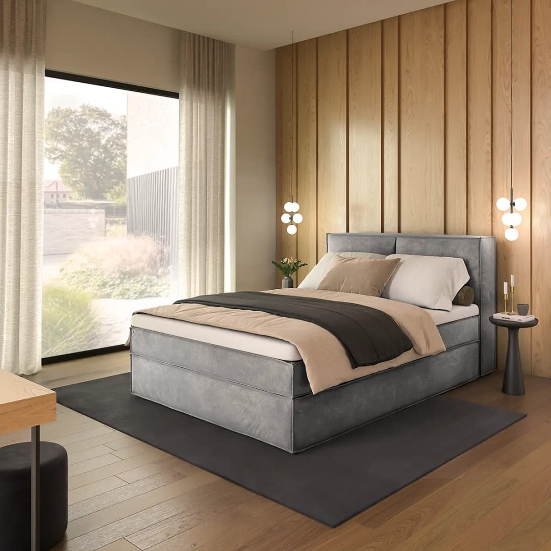 Premium Boxspringbett mit Kopfteil 140 x 200cm Samt Onoli
