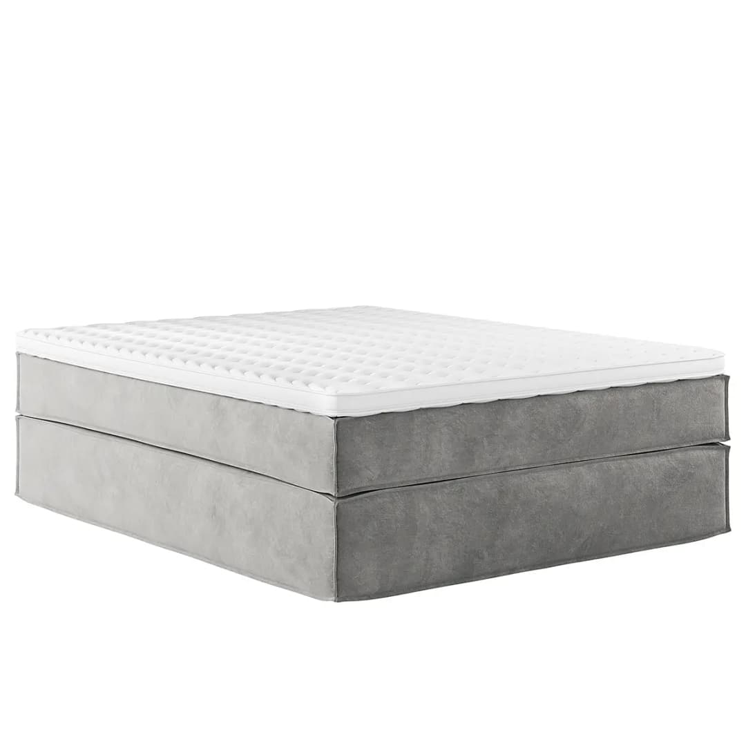 Premium Boxspringbett 160 x 200cm Samt Onoli Grau/Hellgrau H2