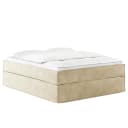 Premium Boxspringbett 160 x 200cm Samt Onoli Beige H2 | Beige