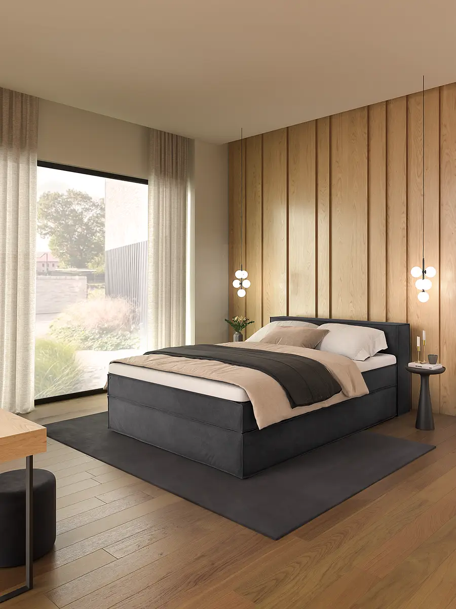 Premium Boxspringbett mit Kopfteil 140 x 200cm Samt Onoli
