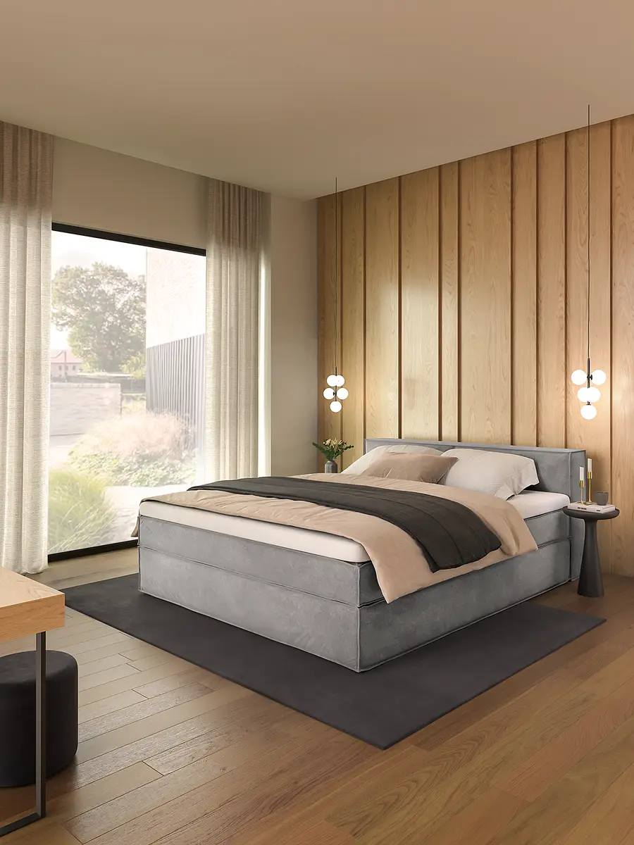 Premium Boxspringbett mit Kopfteil 180 x 200cm Samt Onoli