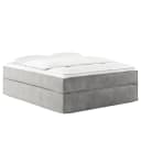 Premium Boxspringbett 160 x 200cm Samt Onoli Grau/Hellgrau H3
